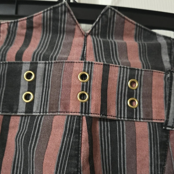 NWT ASOS Stevie Belted Peg Pants in Berry Stripe, High Waist, Rare & Unique. - Picture 7 of 13